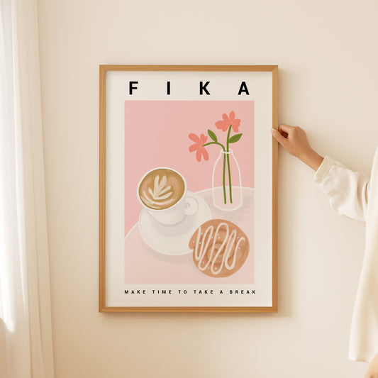 Fika, Swedish breakfast print