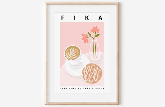 Fika, Swedish breakfast print